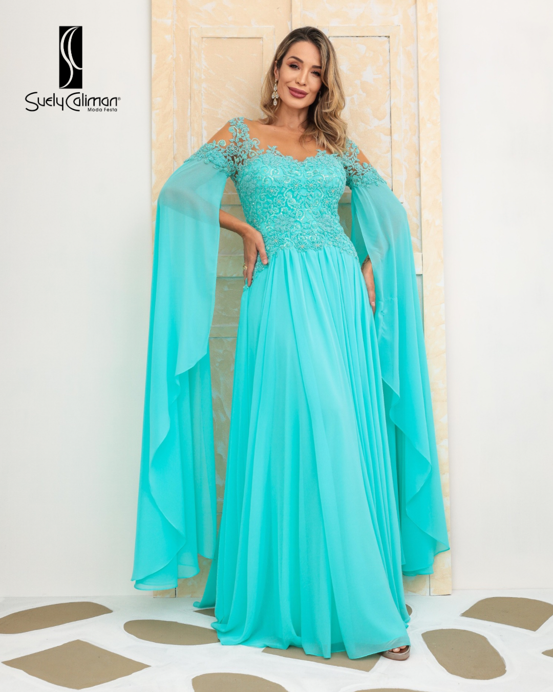 Vestido longo pássaro