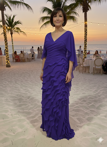 Vestido longo babados